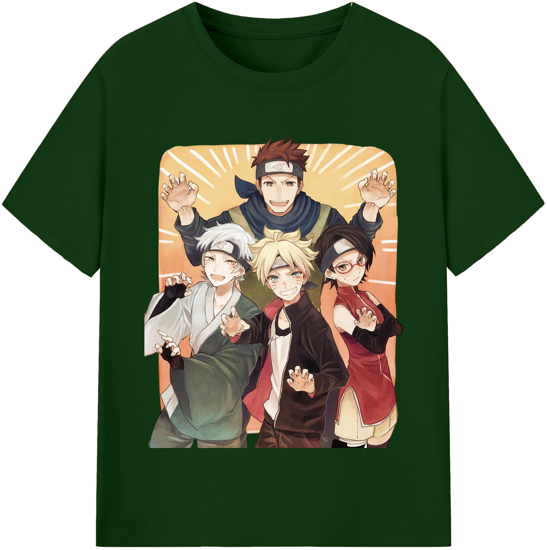 （画像用） NARUTO -ナルト- うちは サラダ Uchiha Sarada 綿100％半袖Tシャツ（フロントプリント）